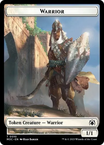 Warrior // Emblem - Elspeth, Sun's Champion Double-sided Token