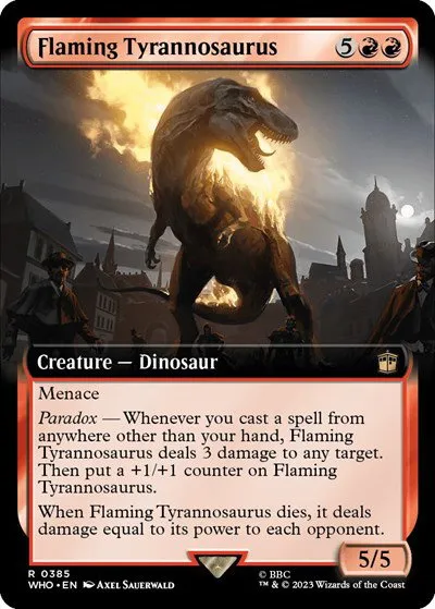 Flaming Tyrannosaurus - Foil