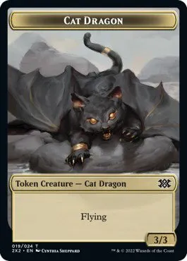 Cat Dragon // Spirit (002) Double-Sided Token - Foil
