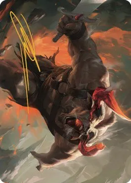Furious Bellow Art Card - Gold Stamped Signature
