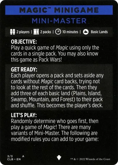 Magic Minigame: Mini-Master - Normal Magic Minigame Mini Mas
