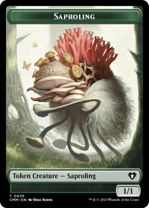 Saproling // Stoneforged Blade Double-Sided Token