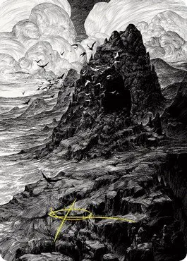 Mountain Art Card - Gold Stamped Signature