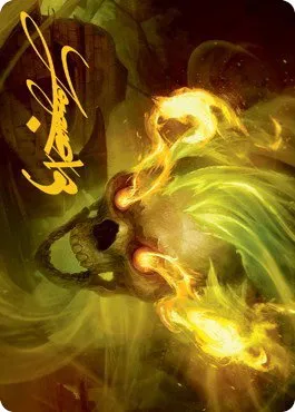 Flameskull Art Card - Gold Stamped Signature