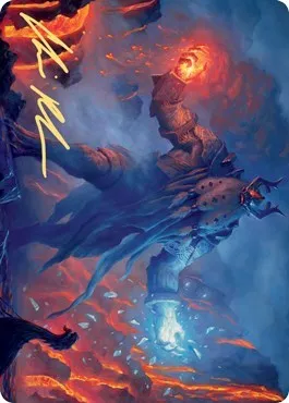 Aegar, the Freezing Flame Art Card - Gold Stamped Signature