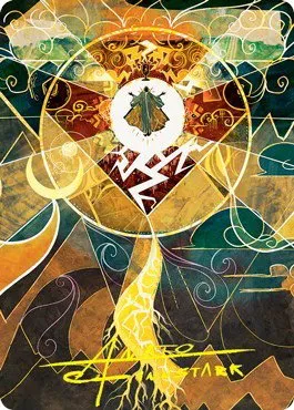 Lightning Bolt Art Card - Gold Stamped Signature