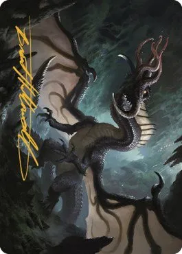 Brainstealer Dragon Art Card - Gold Stamped Signature