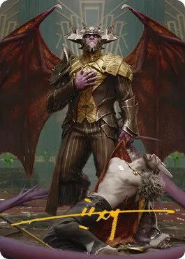 Ob Nixilis, the Adversary Art Card - Gold Stamped Signature