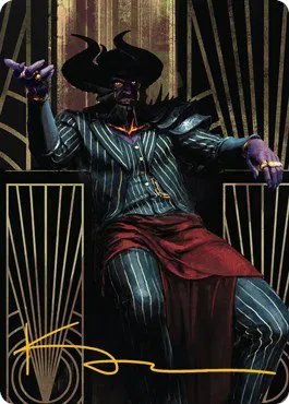 Ob Nixilis, the Adversary Art Card - Gold Stamped Signature