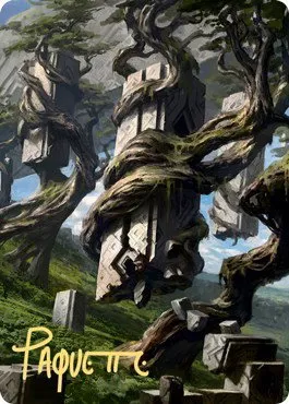 Forest Art Card - Gold Stamped Signature