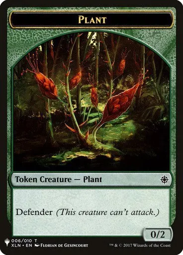 Plant // Emblem - Chandra, Roaring Flame Double-Sided Token - Normal Plant Emblem Chandra Ro