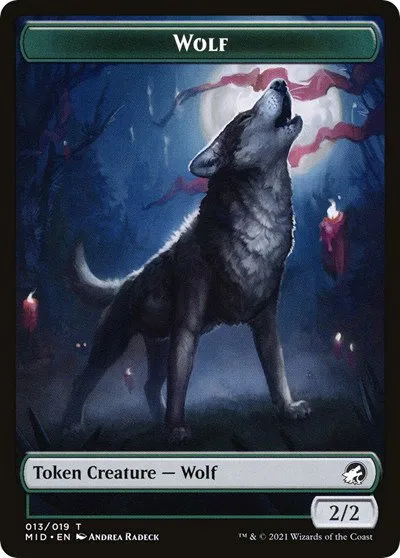 Wolf (013) // Clue (016) Double-Sided Token
