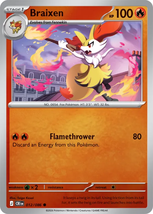 Braixen - Reverse Holo