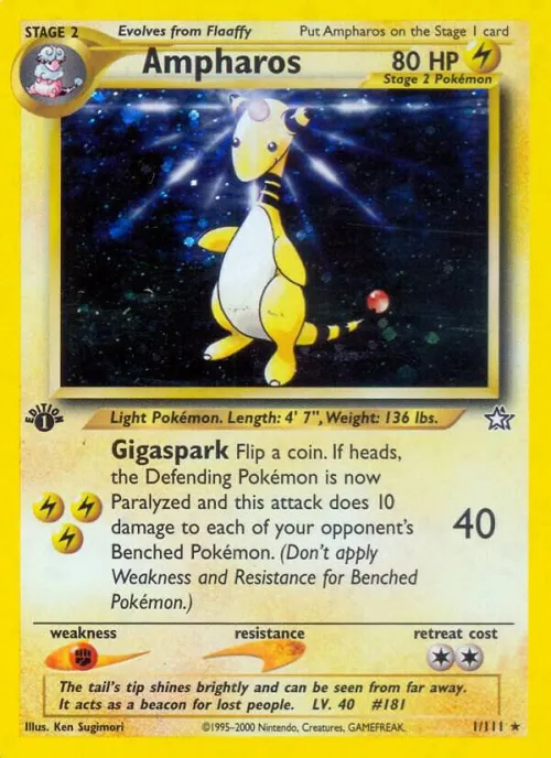 Ampharos - 1st Edition Holo