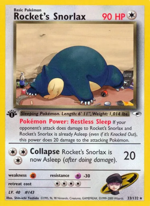 Rocket's Snorlax - 1st Edition