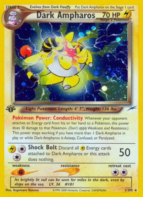 Dark Ampharos - 1st Edition Holo