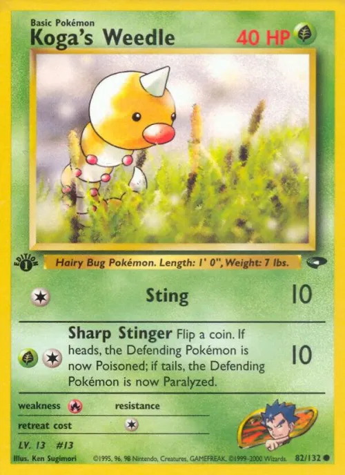 Koga's Weedle - 1st Edition