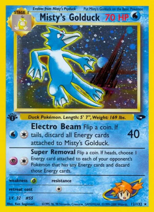 Misty's Golduck - 1st Edition Holo