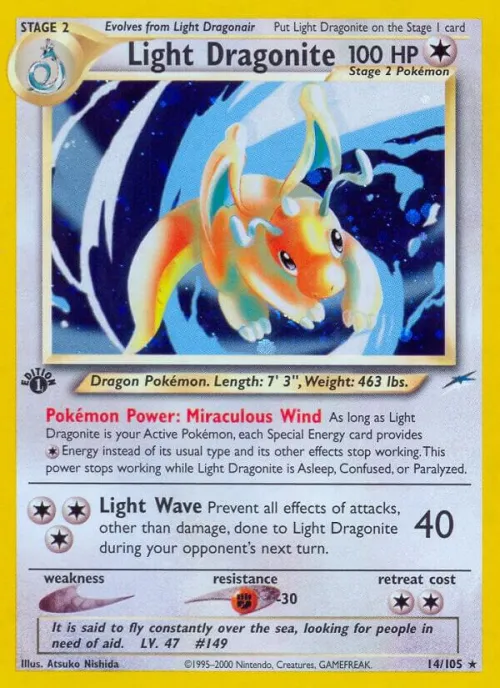 Light Dragonite - 1st Edition Holo