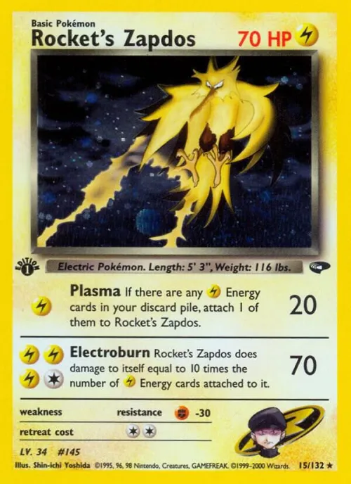 Rocket's Zapdos - 1st Edition Holo