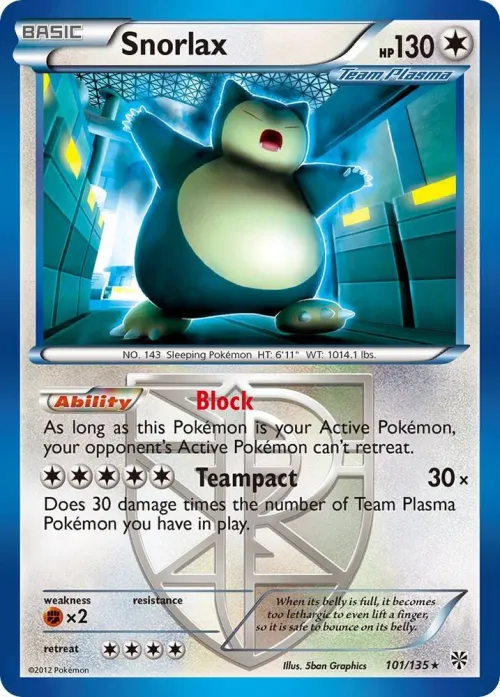 Snorlax (Team Plasma) - Reverse Holo