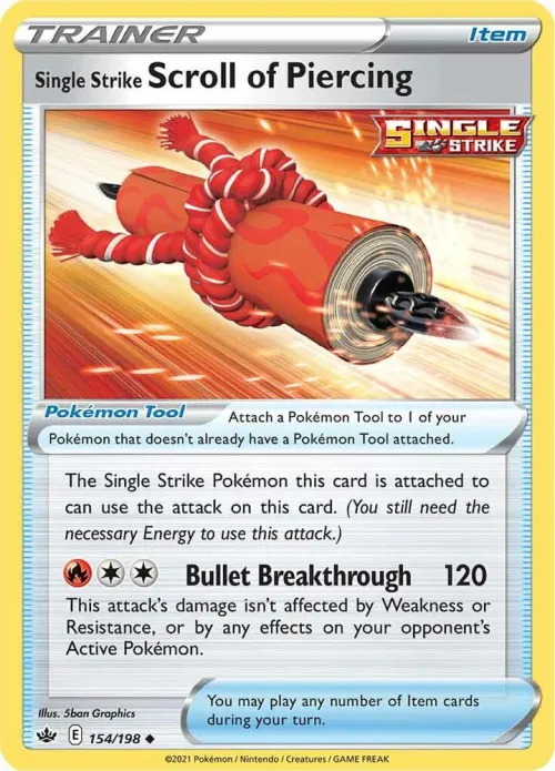 Single Strike Scroll of Piercing - Reverse Holo