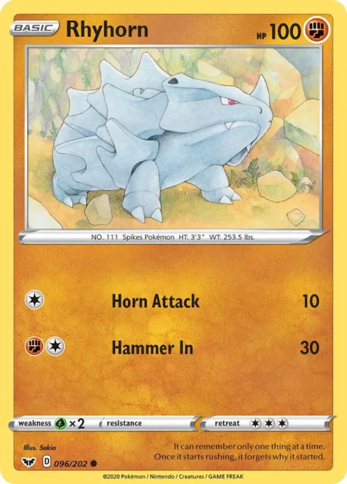 Rhyhorn (096) - Reverse Holo