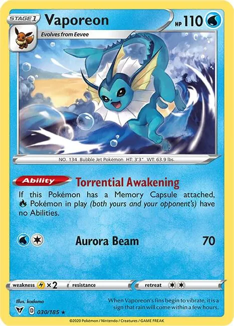 Vaporeon - Reverse Holo