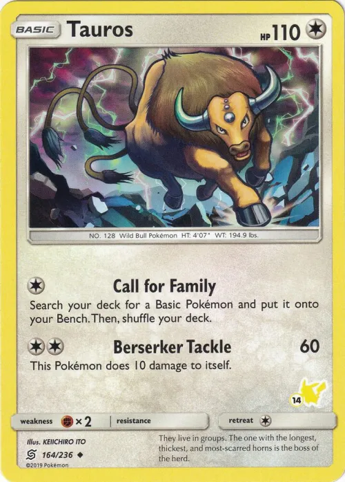 Tauros - 37 Pikachu Stamped