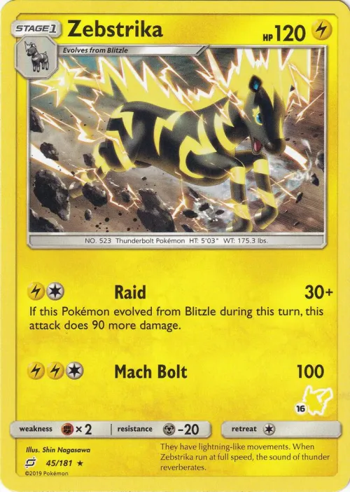 Zebstrika - 16 Pikachu Stamped