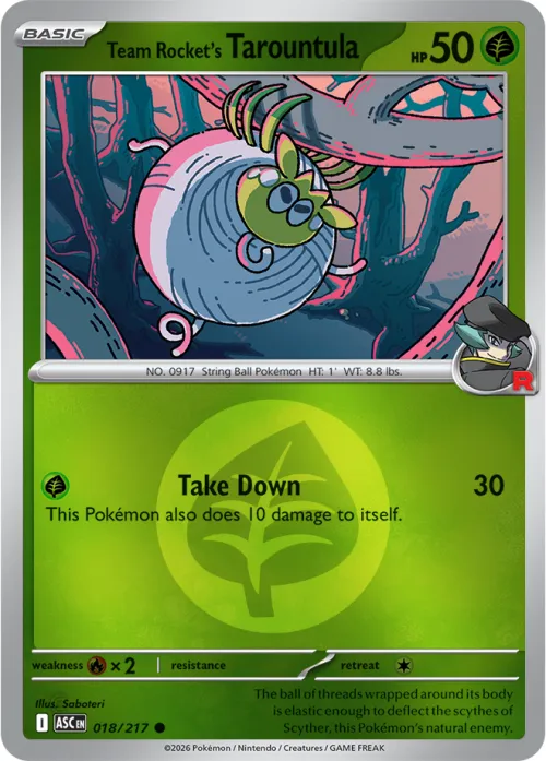 Team Rocket's Tarountula - Energy Symbol Pattern