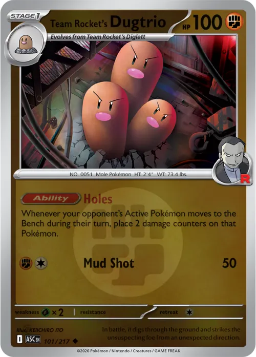 Team Rocket's Dugtrio - Energy Symbol Pattern