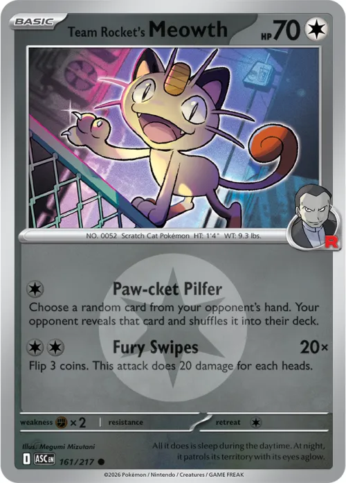 Team Rocket's Meowth - Energy Symbol Pattern