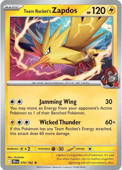 Team Rocket's Zapdos - Reverse Holo