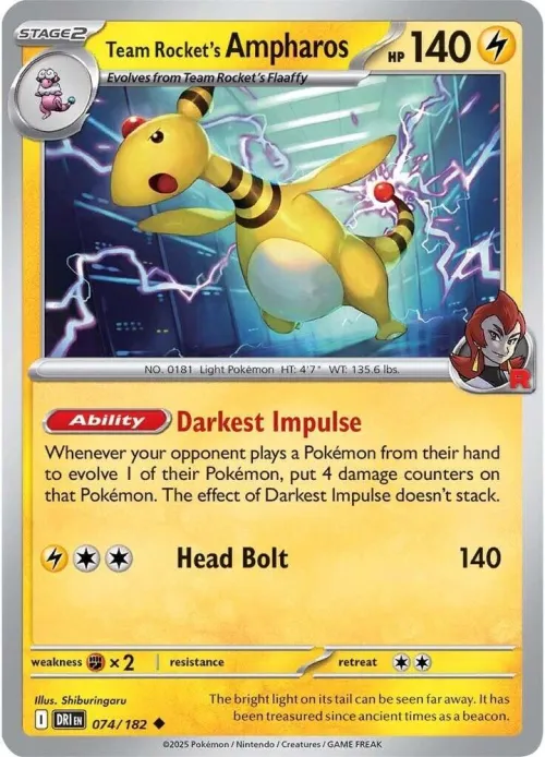 Team Rocket's Ampharos - Reverse Holo