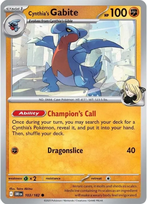 Cynthia's Gabite - Reverse Holo