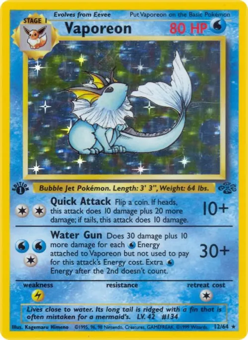 Vaporeon (12) - 1st Edition Holo