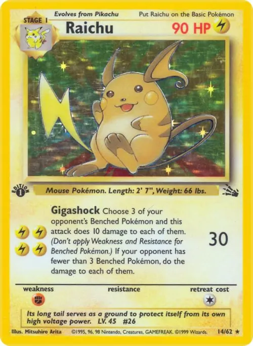 Raichu (14) - 1st Edition Holo