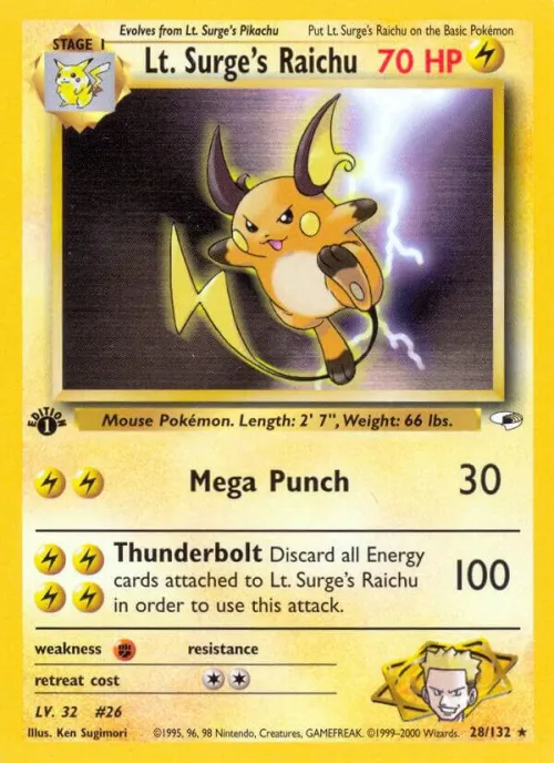 Lt. Surge's Raichu - 1st Edition