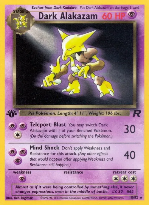 Dark Alakazam (18) - 1st Edition
