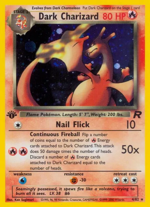 Dark Charizard (4) - 1st Edition Holo