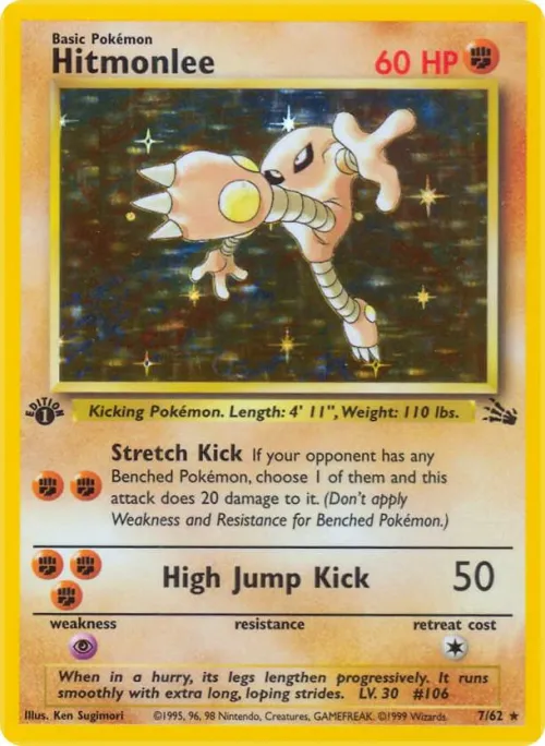 Hitmonlee (7) - 1st Edition Holo