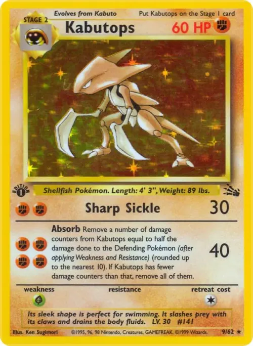Kabutops (9) - 1st Edition Holo