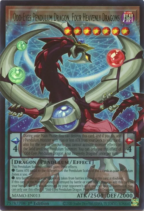 Odd-Eyes Pendulum Dragon, Four Heavenly Dragons - Extended Art