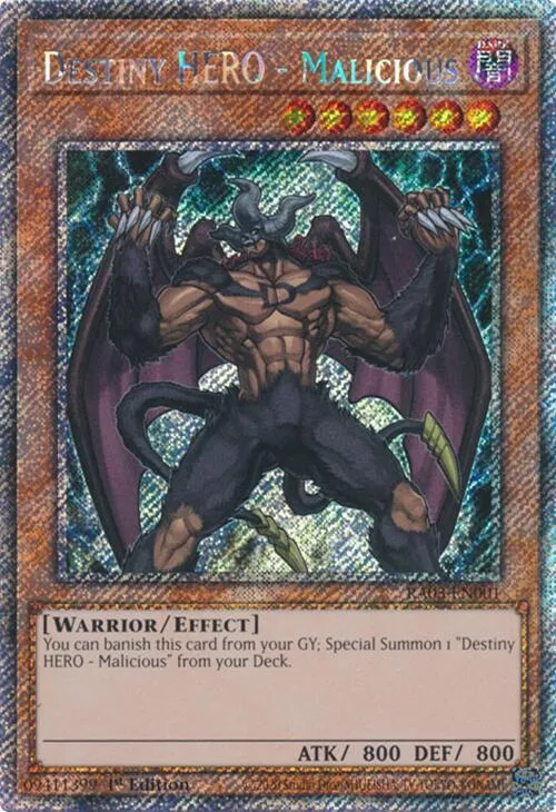 Destiny HERO - Malicious - Platinum Secret Rare