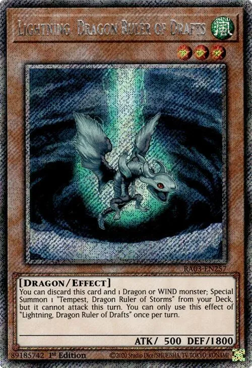 Lightning, Dragon Ruler of Drafts - Platinum Secret Rare