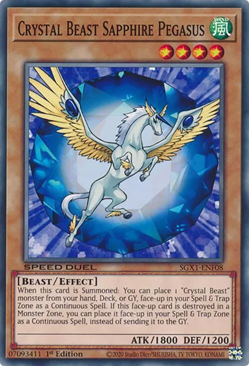 Crystal Beast Sapphire Pegasus - 1st Edition